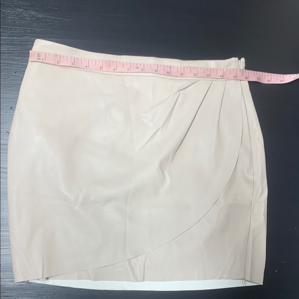 Express Tan Pleated Pencil Mini Skirt For Casual Wear